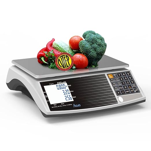 EW Digital Commercial Price Computing Scale PS6 – NTEP Certified Class III Legal for Trade Food Scale | 60 lb Capacity | Retail Weighing Scale for Meat Fruit & Grocery (CO#19-141) (Base)
