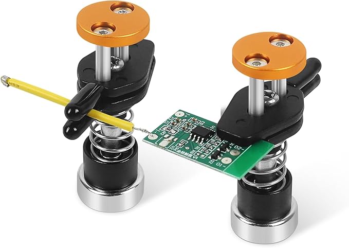 NOEVSBIG Magnetic Helping Hands Clamp Metal Adjustable Third Hand Stand | Soldering Holder For Small Electronics, Hobby DIY Craft, PCB Repair, Precise Work, Exclusive Dual-Head Ultra-Grip