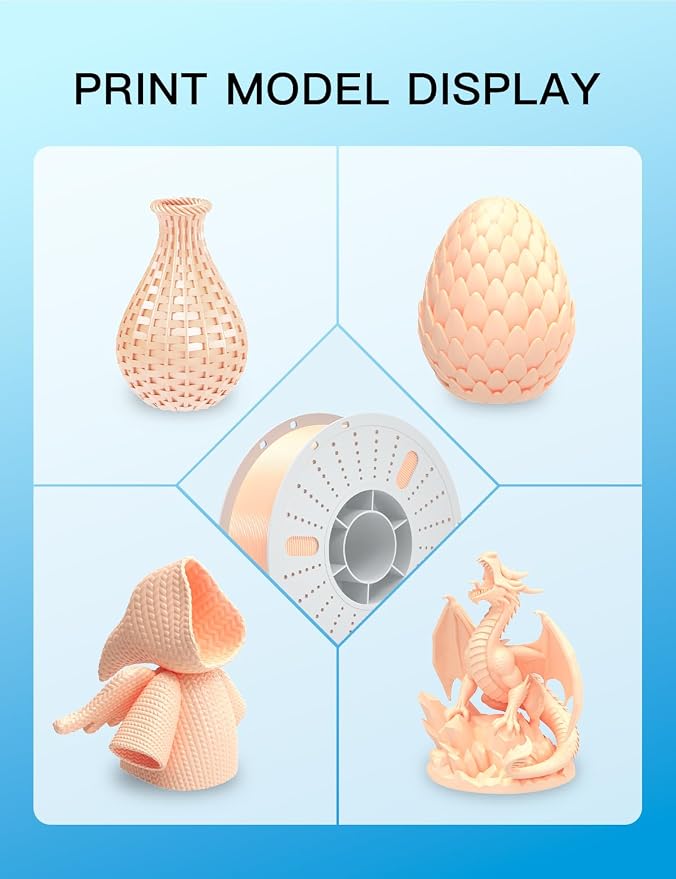 PINBALL PETG 3D Printer Filament 1.75mm High Precision Durable Moisture-Proof Strong Filament Mith Better Flow Dimensional Accuracy +/- 0.02mm Suitable for Most FDM 3D Printers 2 Kilograms Skin Color