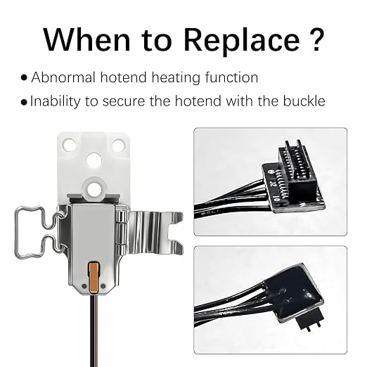 Original H2D Right Hotend Heating Assembly for Bambu Lab H2D & H2D Laser 3D Printers, Quick Hotend Replacement, Metal & Ceramic Construction