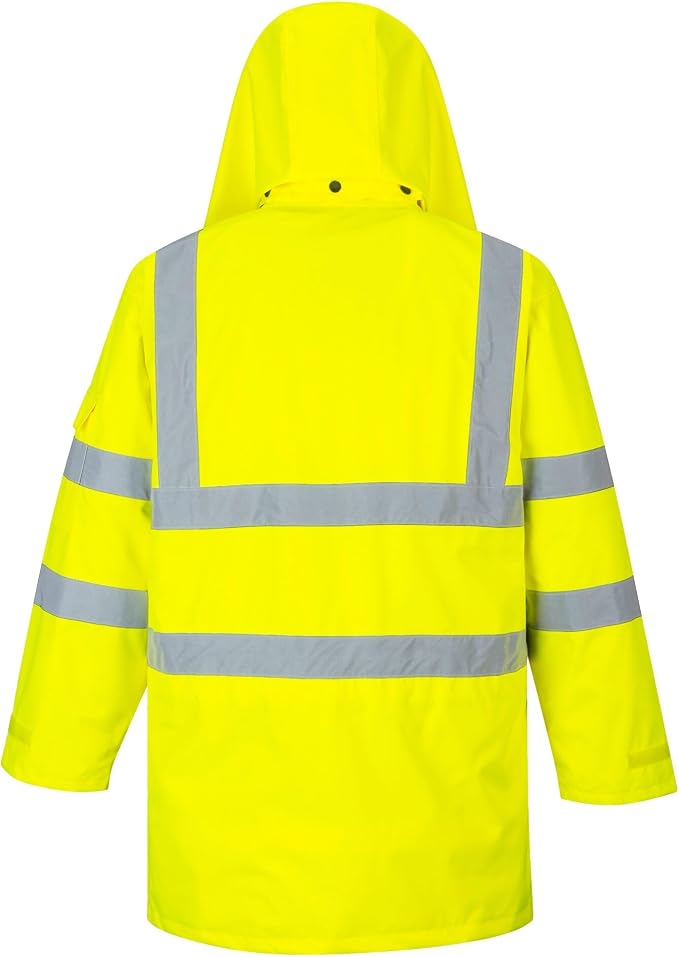 Portwest Hi-Vis 7in1 Jacket Viz Insulated Safety Visability Work Bomber Rain ANSI 3, X Large Yellow