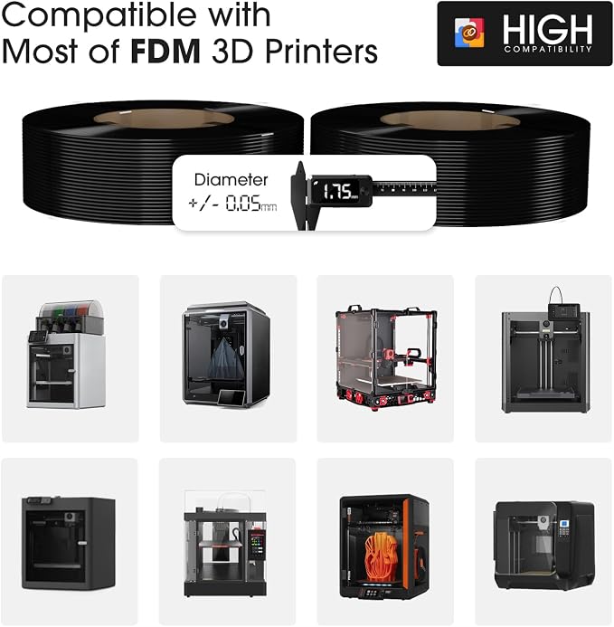 eSUN PLA Basic Refilament 1.75mm, 3D Printer Refill High Speed PLA for Fast Printing, 1KG per Roll, 4 Rolls Spoolless 3D Printing Filament for High Speed 3D Printers, Blue