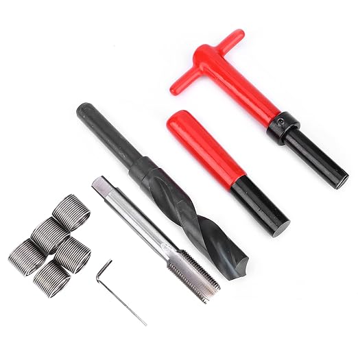 Ejoyous 10Pcs M18x1.5 Thread Repair Kit, Stainless Steel Inserts, Installation Tool Set for Damaged Threads Repair