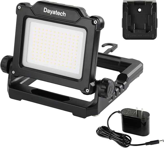 Cordless LED Work Light Compatible with Dewalt and Milwaukee 18-20V Battery, Magnetic Base for Underhood, 4000 LM 25 W Brightness Adjustable, Flicker Free, (Light Only/Charger Included)