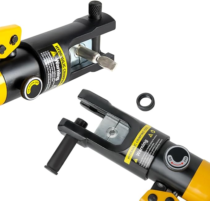 Hydraulic Cable Lug Crimper Hydraulic Wire Crimper Battery Lug Terminal Cable Crimping Tool, Wire Crimping Tool with 8 die Pairs (8 AWG to 250 MCM)
