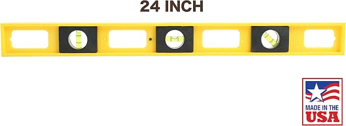 Polystyrene 2 Ft Level, 24 Inch Level Made in USA, Won’t Scratch Surfaces