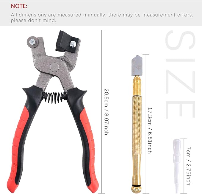 Swpeet 9Pcs Glass Cutter Tool Kit + 3Pcs Glass Cutting Tools Kit