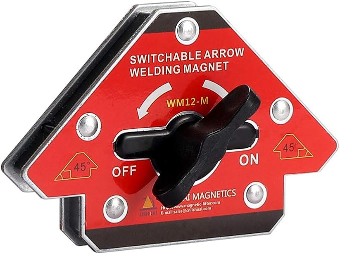 LISHUAI Unique Design On/Off Switch Strong Neodymium Arrow Welding Magnet/Magnetic Angle Welding Clamp 45 90 135 Degrees 92 LBS