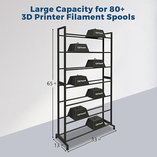 3D Printer Filament Rack, Heavy Duty Storage Shelves for 3d Printing Filaments, 7 Tier Large Capacity Filament Storage for 3D Printing Business