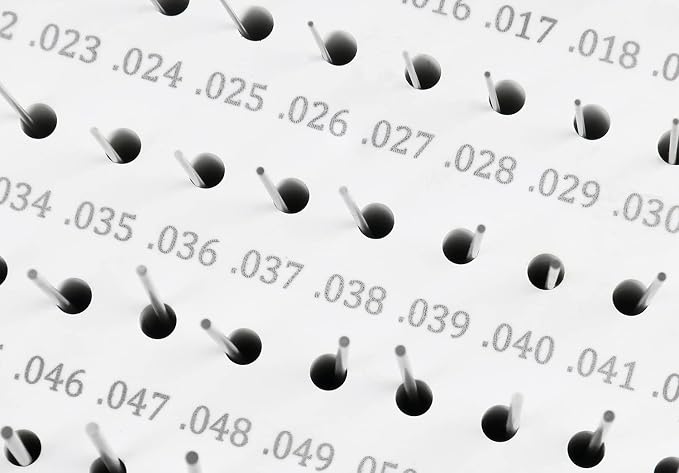 Accusize Industrial Tools 0.011''-0.060'', 50 Pc Steel Plug Pin Gage Set, Plus, Class Zz, P0(+) | 50 Pc, Class ZZ, Plus Tolerance, 2" OAL, Steel, Electro-Etched Sizes