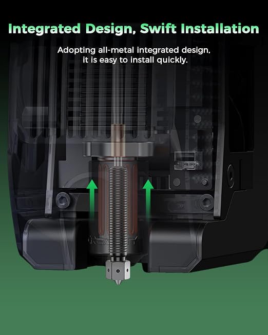 Creality Official K2 Plus Nozzle 0.4mm, E3D ObxidianTM High Flow Nozzle, Hardened Steel Nozzle with Multi-Channel Design, 600mm/s High-Speed Printing for Creality K2 Plus, K2 Pro, K2 3D Printer