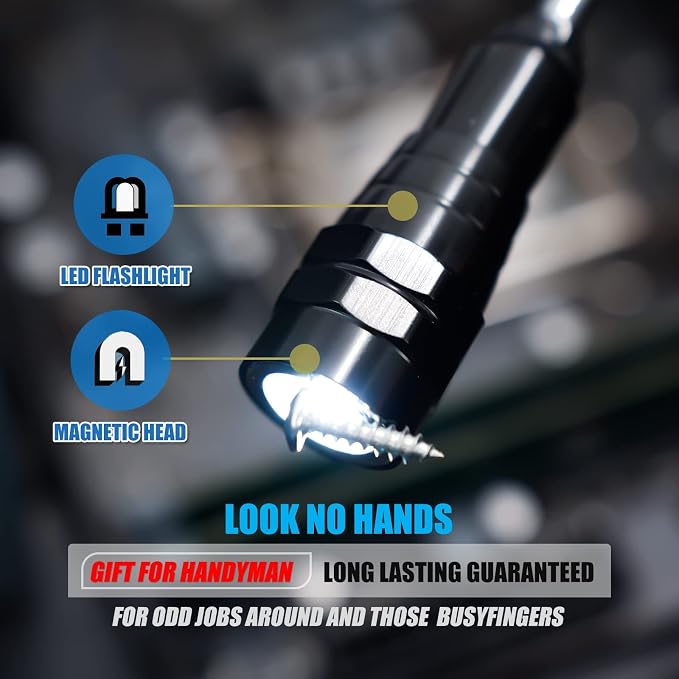 VIBELITE Gifts for Men, Magnetic Flashlight with Tool Magnetic Lanyard, Telescoping Magnet Pickup Tool, Cool Gadgets Fathers Day Dad Gifts, Birthday Gifts for Men, Dad, Husband, Women, Dad Gifts