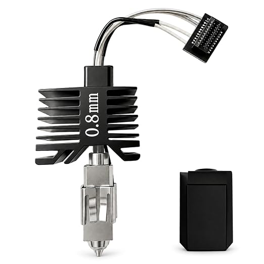 0.8mm Integrated Hotend Nozzle for Bambu Lab P1P/P1S, Hardened Steel All-Metal Print Head, 300℃ High Temp, Built-in Thermistor & Ceramic Heater, High Precision Printing