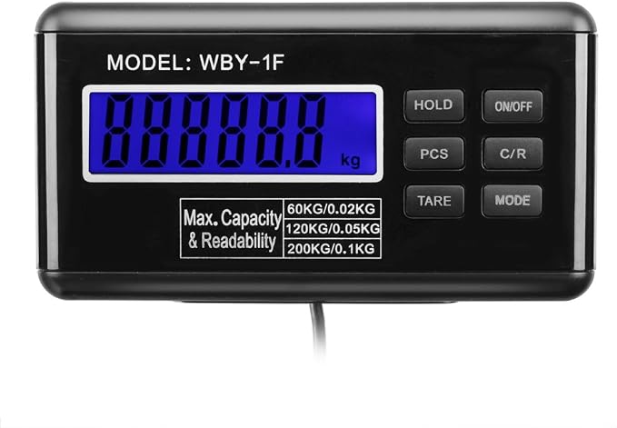 Flexzion Industrial Digital Shipping Postal Scales, Max Weight 200KG 440lb w/LCD Backlight Display & AC Adapter, Heavy Duty Stainless Steel Platform for Medium to Small Packages Parcel Small Pet