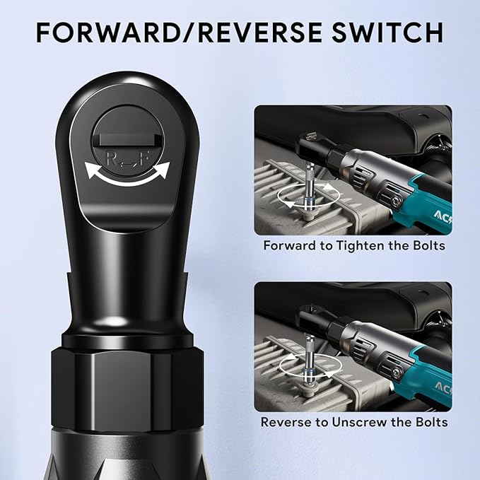3/8" Cordless Ratchet Wrench for Makita 18V Battery, Brushless Motor | 74Ft-Lbs Electric Ratchet with Variable Speed, 1/2" & 1/4" Adapters, 3" Extension Bar (Tool Only)
