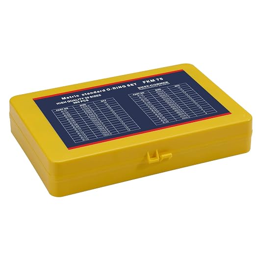 BUSY-CORNER 386 Pieces FKM O Ring Kit, Fluorocarbon 75A, 30 Metric Sizes, Chemical Resistant and Oil Resistance O-Rings for Various Chemicals, Hydraulic, Cylinders, Plumbing (Yellow Box, Brown Orings)