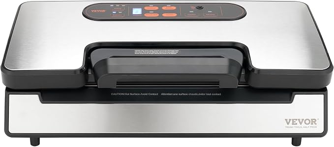 VEVOR Vacuum Sealer Machine, 95Kpa 350W Powerful Dual Pump and Dual Sealing, Dry and Moist Food Storage, Automatic and Manual Air Sealing System with Built-in Cutter, with Seal Bag and External Hose