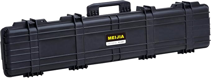 MEIJIA Portable Waterproof All Weather Hard Rifle Case,Soft Handle Grip,Customizable Fit Foam Inserted,without wheels,Black