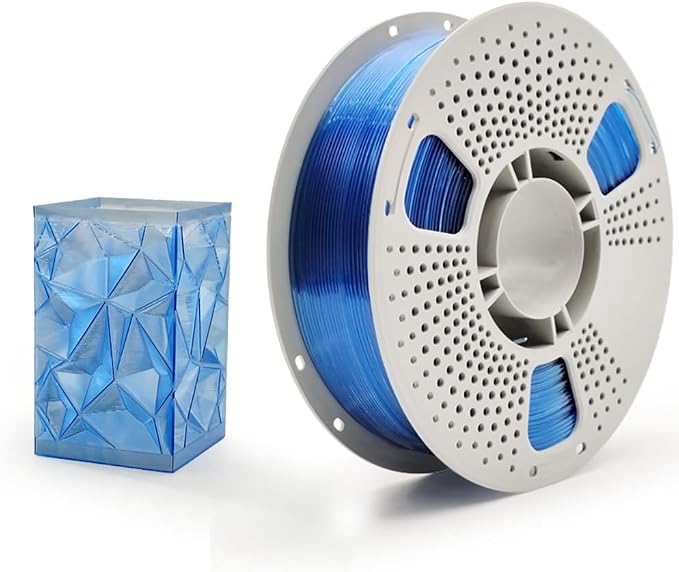 PETG 3D Printer Filament,1.75 mm 1KG (2.2lbs) ±0.02 mm High Precision, Dimensional Accuracy,High Toughness & Heat Resistance,FDM Compatible