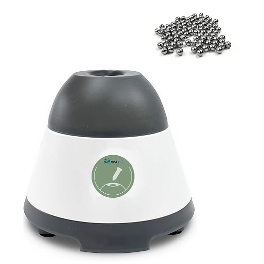 Mini Vortex Mixer with Touch Start Function, Lab Mixing, Nail Polish,Eyelash Adhesives and Acrylic Paints Mixing, Lab Vortexer for Tubes,Include 50 pcs Stainless Steel Mixing Balls