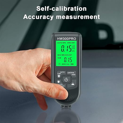 Paint Thickness Gauge, Digital Meter for Automotive Coating Thickness Gauge Tester, LCD Display Paint Mil Thickness Meter Gauge for Used Car Paint Depth Meter 0-2000um(Black)