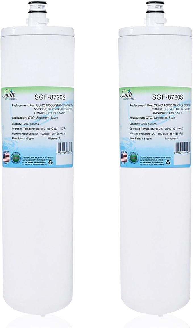 Swift Green Filters SGF-8720S Compatible Commercial Water Filter for CFS8720-S, 5589301, CFS8720, 5589314, BGC-2300S, CELF-5M-P, EFS8002S (2 pack).