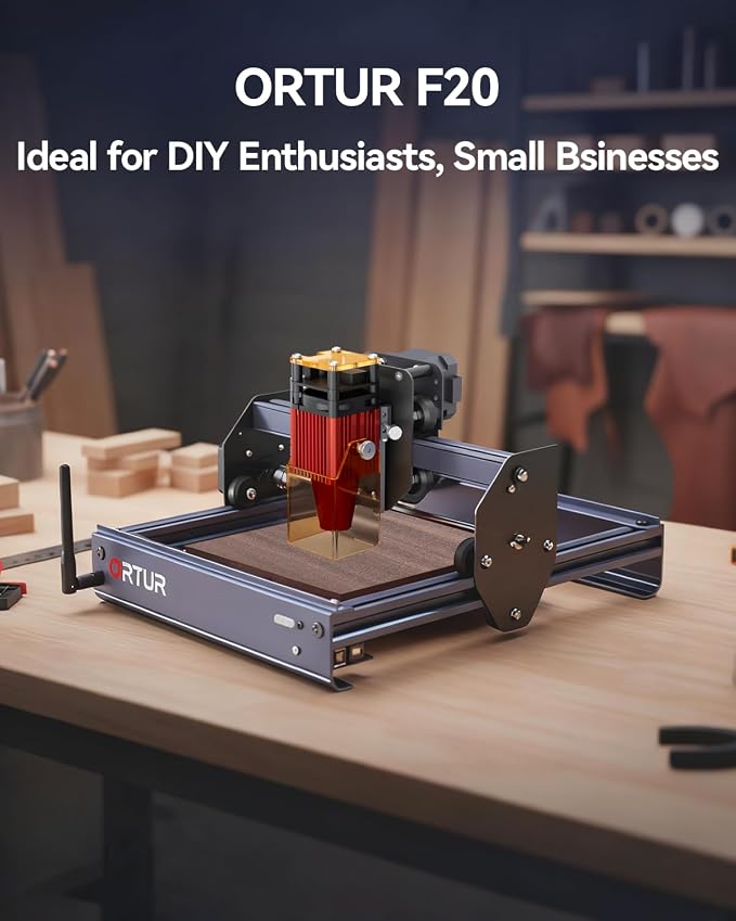 Ortur F20 Laser Engraver, 5000mW Laser Engraver Machine Class 4 Higher Accuracy Wood Cutter with Large Working Area 150x150mm, 15000mm/min Engraving Speed for Wood Acrylic Metal Glass