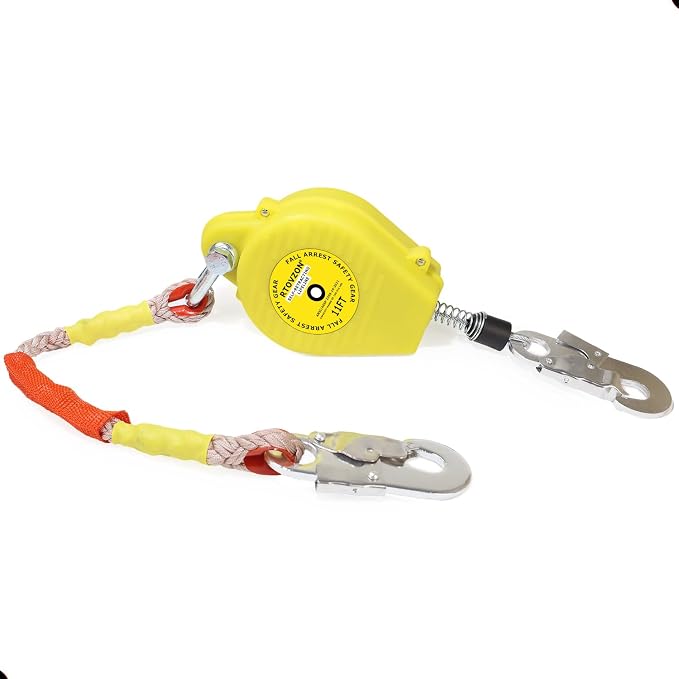 11FT Self Retracting Lifeline, RTOVZON Retractable Safety Lanyard, Yoyo | Steel Wire, Fall Arrestor, Srl Fall Protection, Retractable Lanyard, Safety Harness Fall Protection Kit, Safety Harness Yoyo