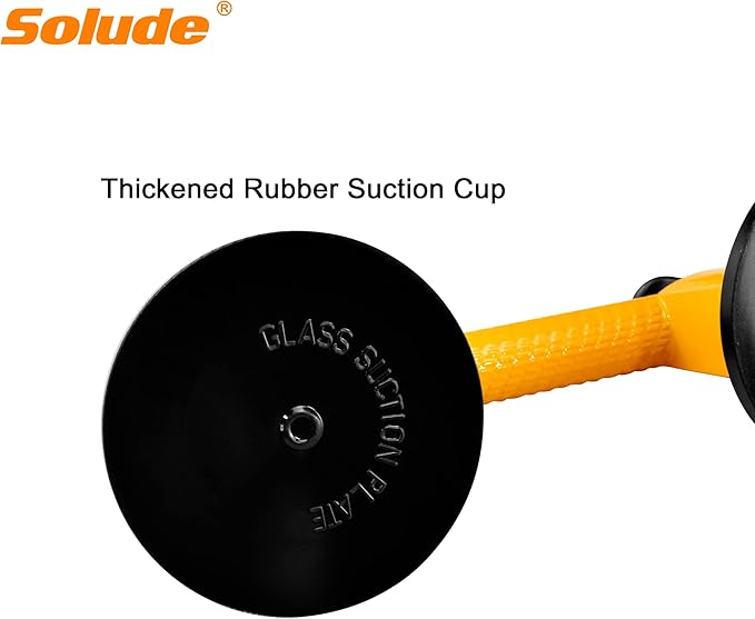 2 Pack Glass Suction Cup,Aluminium Heavy Duty Vacuum Lifter for Moving Glass/Window/Tiles/Mirror/Granite,Double Gripper Sucker Plate,Yellow