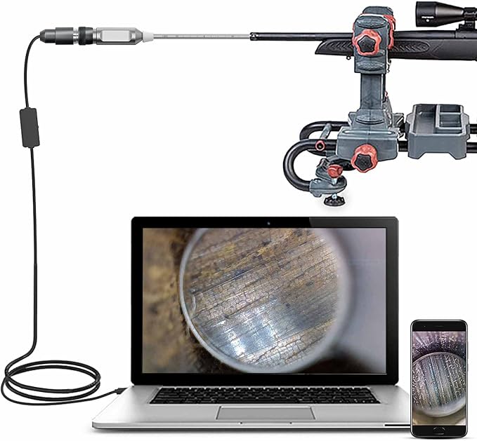 Teslong Rigid Borescope for Rifle Barrel Care, Gun Cleaning Visual Inspection Camera w/26-Inch-Long Rod -Fits .20 Caliber &Larger Hunting Shooting Firearms Bore(3 Mirrors Included)