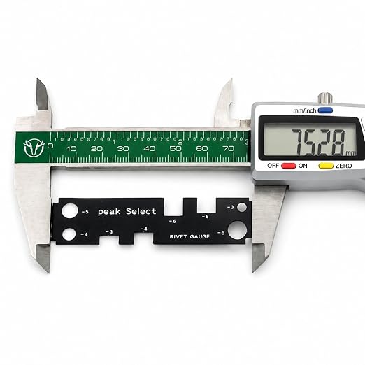 Rivet Gauge Tool | One Piece Rivet Measuring Gauge | Metal Rivet Inspection Gauge | Shop Head and Rivet Length Checker | Aluminum Plate Riveting Measurement Tool