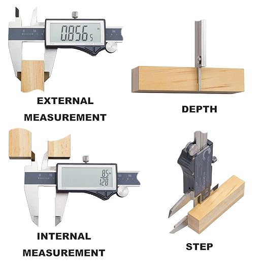 Clockwise Tools IP54 Grade Digital Caliper, DCLR-1205 0-12" /300mm, Inch/Metric/Fractions Conversion, Stainless Steel, Large LCD Screen