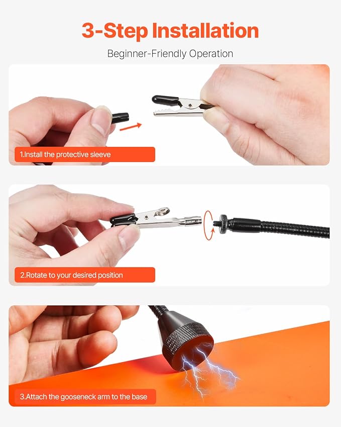 VEVOR Magnetic Helping Hands Soldering Station, 4 Flexible Arms Third Hand Tool, with Alligator Clips & Non-Slip Heavy-Duty Steel Base, Soldering Helping Hands for Electronic Repair Craft Hobby DIY