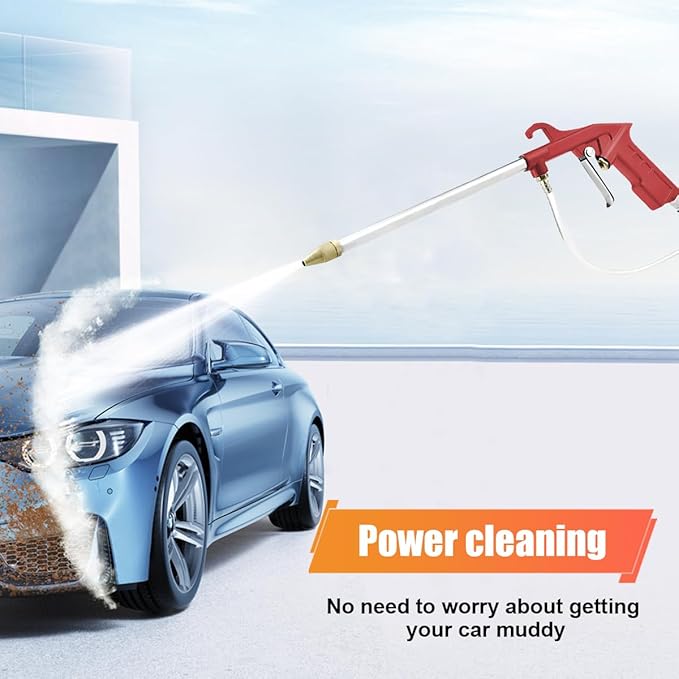 Air Engine Cleaning Spray Gun with 4Ft Hose- High Pressure Pneumatic Cleaning Sprayer Auto Water Cleaner Nozzle Hose Wash Spray Tool- Air Blow Gun Car Engine Dust Cleaner Tools (Straight Head)