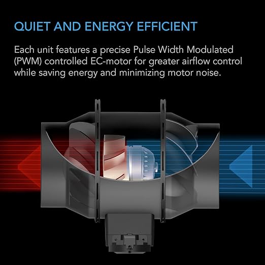 AC Infinity Automatic Duct Fan 4", Inline Fan with Differential Pressure Switch, Air Vent Booster Fan for Industrial HVAC Ducting Ventilation Exhaust Systems