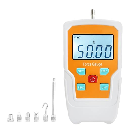 Digital Force Gauge Push and Pull Meter Dynamometer Tension Pressure Tester Thrust Meter Compression Load Plug Force Destructive Tests 50N/5kg/11lbf/180Oz