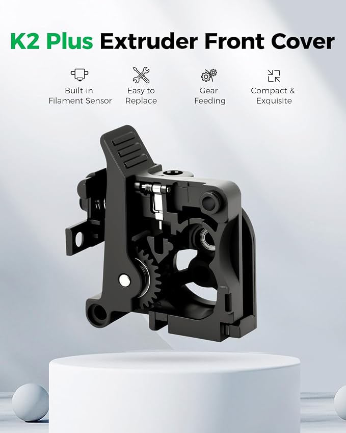 Creality Official K2 Plus Extruder Front Cover, Support 1.75mm Filament, Extruder Part Replacement for 3D Printer K2 Plus Combo, K2 Pro, K2