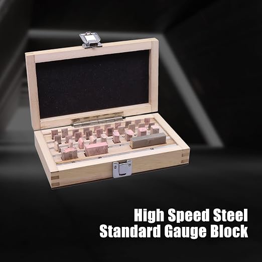 32 Pcs Metric Steel Gage Block Set High Accuracy Measuring Block Set Testing Gage Caliper Tool Set for Calibrating Grade 0