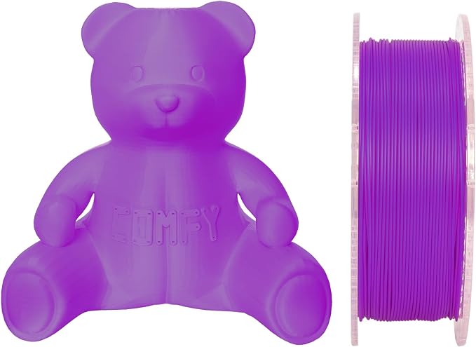 Certified Food Grade & ISO 10993 Biocompatible Skin Safe PETG 3D Printer Filament - CARBON by Comfy Materials - Lab Tested FDA Compliant Food Safe, 1.75mm, 1kg, Accuracy: +/- 0.02 (Purple)