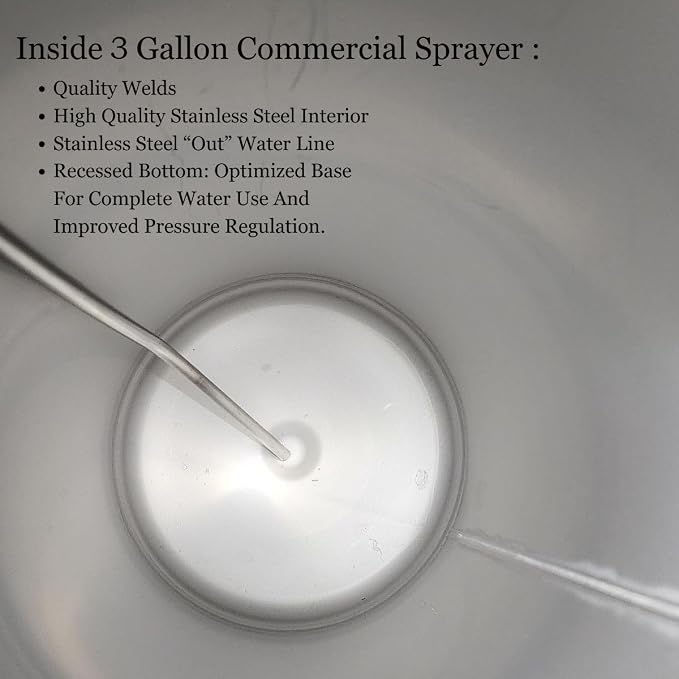 RockRose 3 Gallon Sprayer Stainless Steel Pressurized Tank Cylinder - Industrial Sprayer Solution High-Efficiency Effortless Operation, Leak-Proof & Durable Designed for Auto Tint & PPF Installation