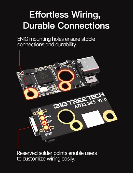 BIGTREETECH ADXL345 V2.0 Accelerometer Board Klipper Input Shaping 3D Printer Hotend Parts Sensor Module Support USB Connection for Voron Stealthburner