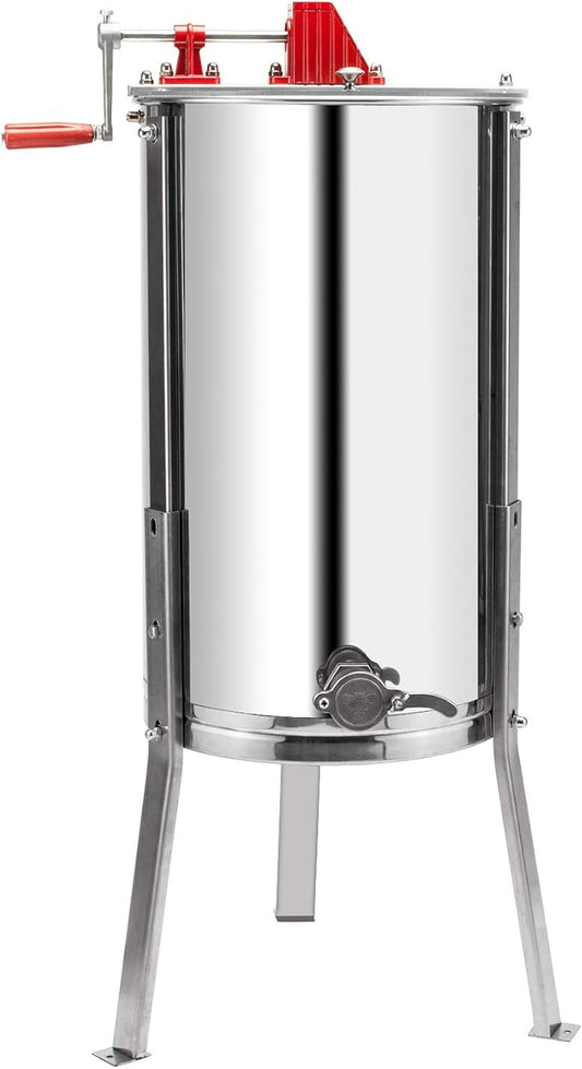 VINGLI Upgraded 3 Frame Honey Extractor Separator, Food Grade Stainless Steel Honeycomb Spinner Drum Manual Crank with Adjustable Height Stands,Beekeeping Pro Extraction Apiary Centrifuge Equipment