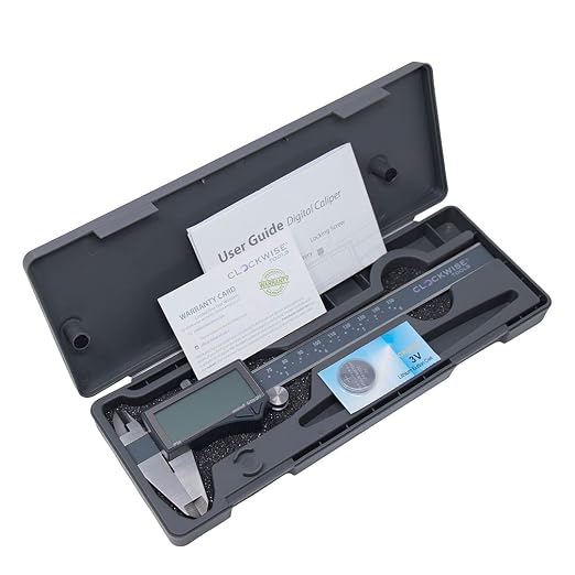 Clockwise Tools IP54 Grade Digital Caliper, DCLR-0605 0-6" /150mm, Inch/Metric/Fractions Conversion, Stainless Steel, Large LCD Screen