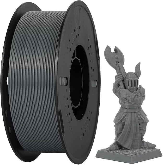 Kingroon PETG 3D Printer Filament, Dimensional Accuracy +/- 0.03 mm, 1 kg Spool(2.2lbs), 1.75 mm, Gray