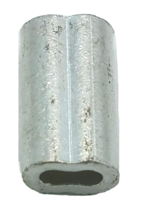 MIL-SPEC Tin Plated Copper Swage Sleeves Clip & Ferrules (3/8 inch) – Oval Duplex Wire Rope Cable Crimping Loop Fittings (Pack of 5)