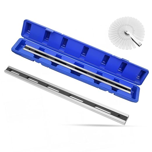 24 Inch Machinist Straight Edge Tool, Precision Steel Cylinder Head Straight Edge with Feeler Gauges for Engine Block Flywheel & Transmission Inspection
