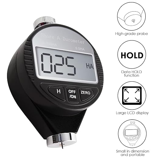 Rubber Hardness Tester, Shore Type A Hardness Tester Digital Durometer 0~100HA Portable Surface Hardness Tester with Large LCD Display for Tire, Plastic, Leather, Wax
