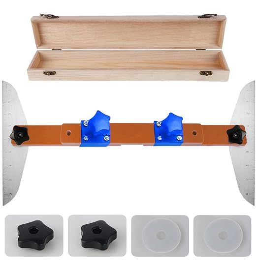 Stair Tread Template Tool - Stair Tread Gauge, Stair Tread Jig, Adjustable 7.67" to 49" in Length, Stair Tread Measuring Tool Suite for Stairs, Risers, Partitions, Shelf Scribe Layout
