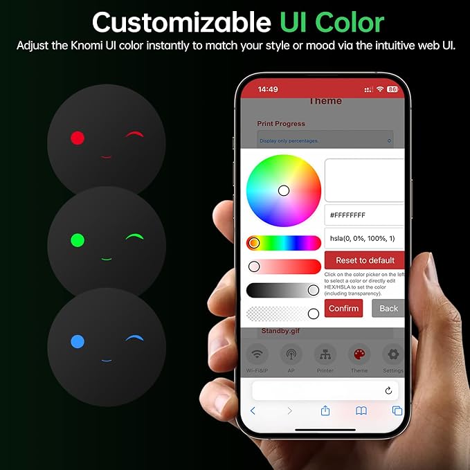 BIGTREETECH Creator KNOMI Hi Perfectly for Creality Hi Combo 3D Print Head, Plug and Play, Support Real-Time Print Monitoriing with Knomi UI, Customizable Colors and GIFS
