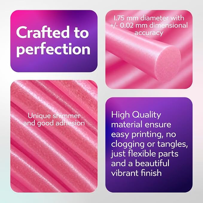 Cookiecad TPU Filament 1.75mm 1kg Iridescent Glitter 3D Printer Filament - Bubblegum Elixir TPU